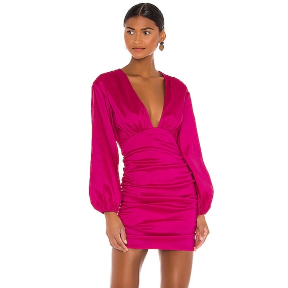Lovers + Friends Lorenza Mini Dress in Magenta Pink XXS